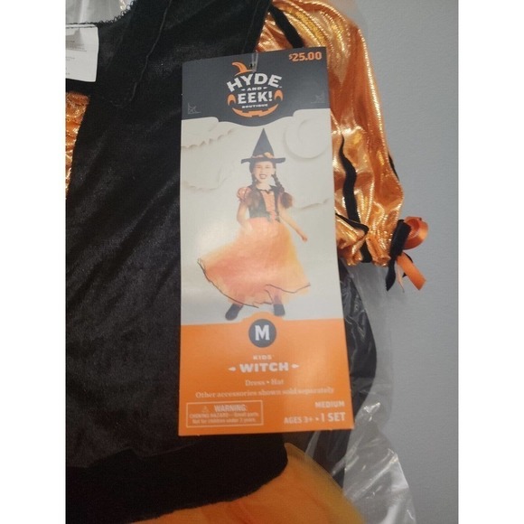 Kids' Fancy Witch Halloween Costume Dress SIZE Medium 8 Hyde & EEK! NEW with Hat - Picture 8 of 11